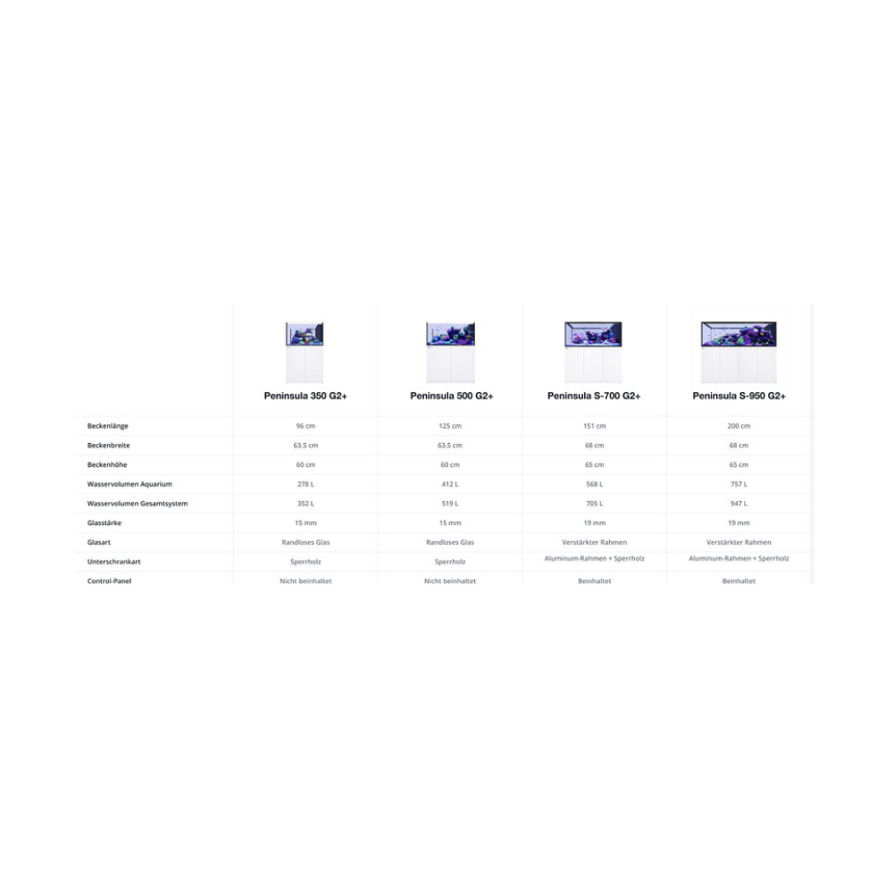 Red Sea REEFER Peninsula G2+ 700 System, Raumteiler, Schwarz und Weiß