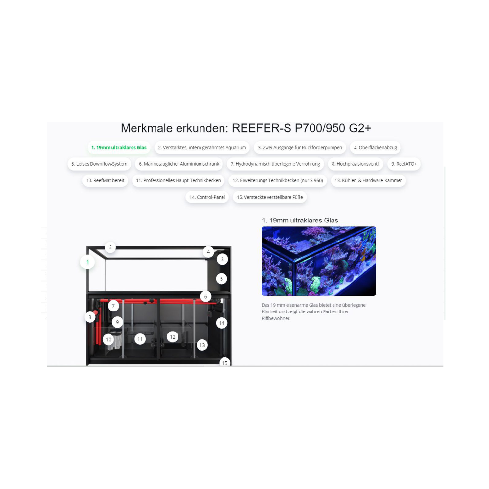 Red Sea REEFER Peninsula G2+ 700 System, Raumteiler, Schwarz und Weiß