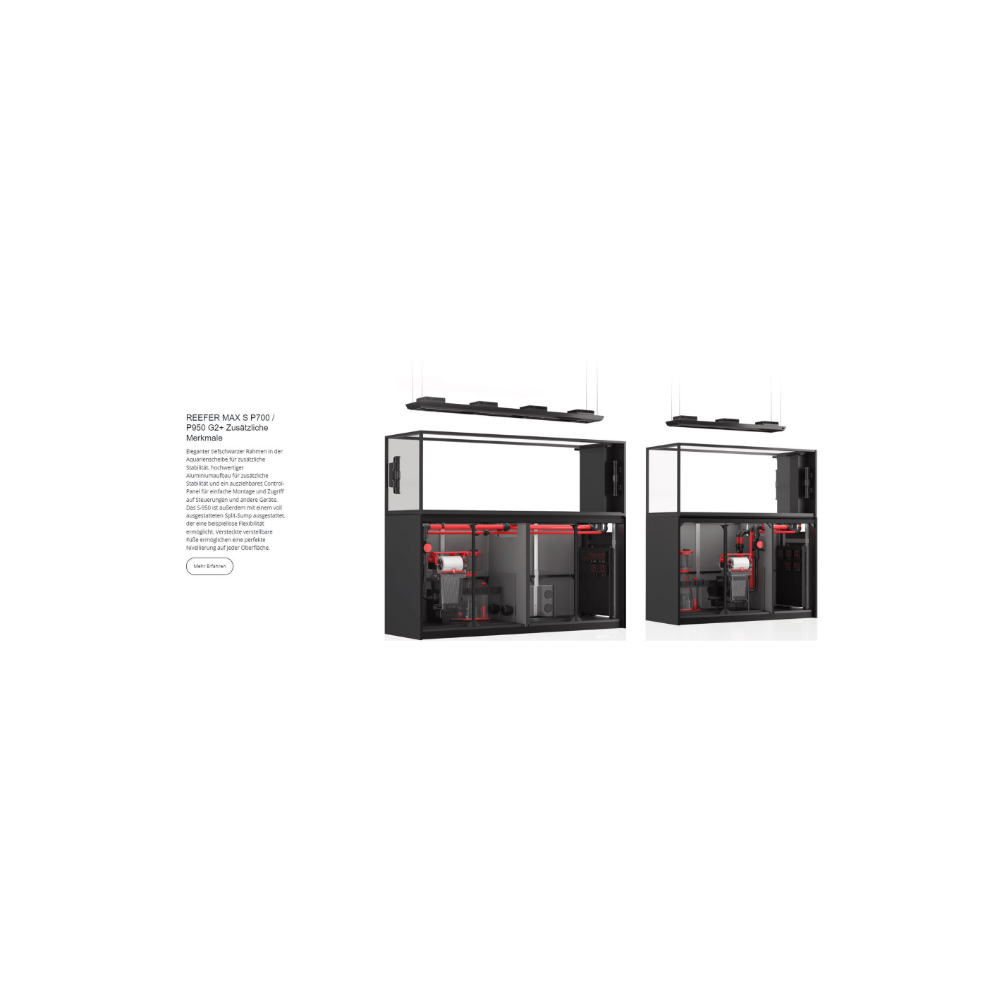 Red Sea Reefer MAX Peninsula 950 G2+ System, Raumteiler Schwarz und Weiß